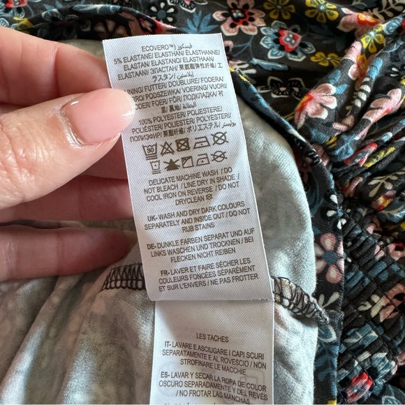 VEUC boden v-neck smocked dress gray floral - Picture 8 of 13